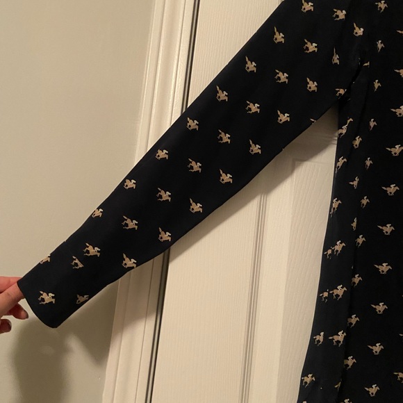 C Wonder Silk Navy Equestrian Button Down Shirt Xsmall - Picture 6 of 9